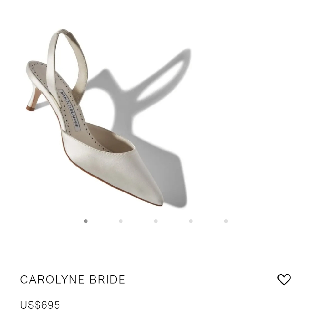 Manolo Bhlanik White slingbacks, wedding shoes